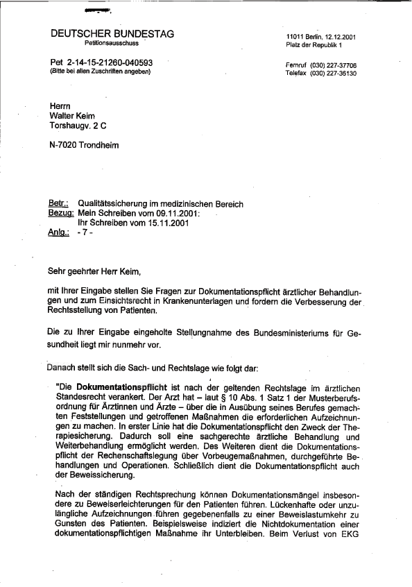 Petitionsauschuss des Bundestages: Seite 1